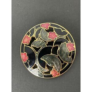 Vintage Round Cloisonne Brooch/Pin